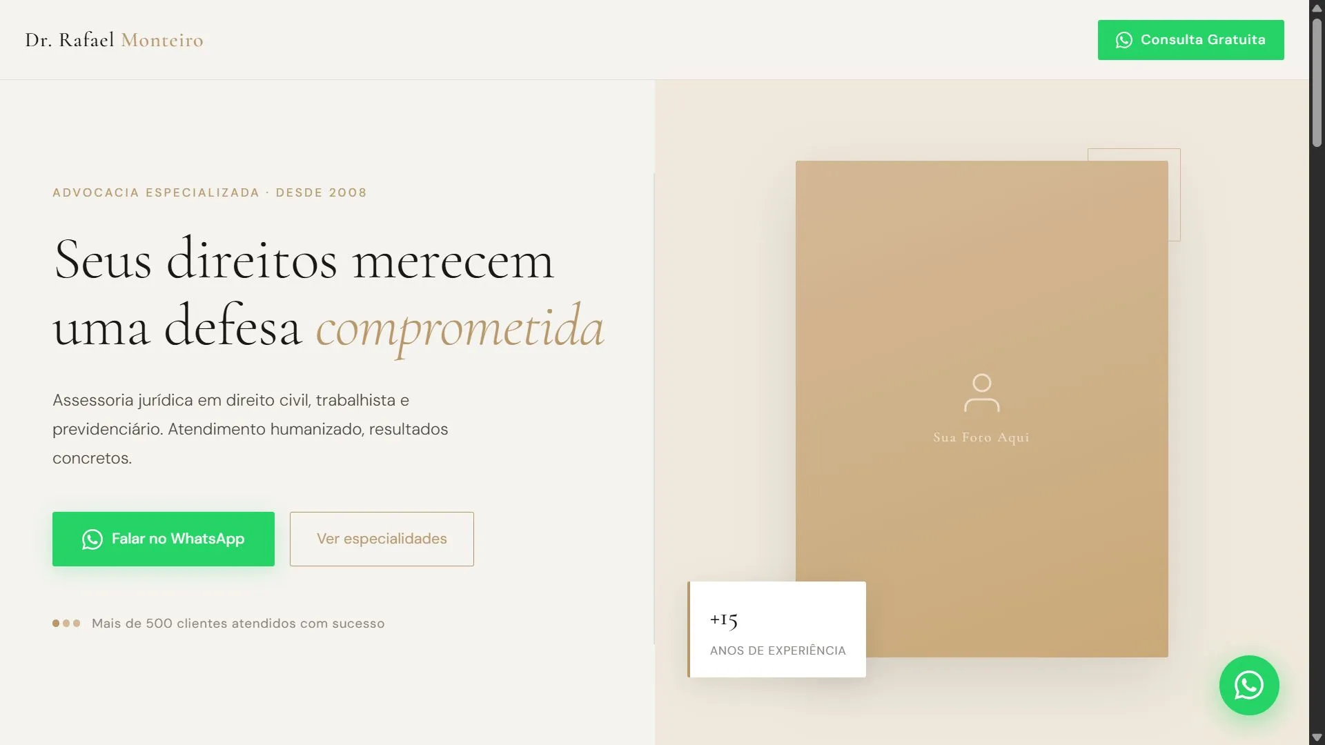 Exemplo de landing page feita pra converter